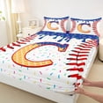 thumbnail image 4 of Erosebridal Kids Baseball Gaming Full Size Sheets, Cartoon Initial C Bed Sheets, 4-Piece, 4 of 5