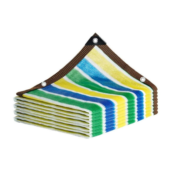 FYTPOV Striped Shade Cloth, Durable Mesh Tarp with Grommets, Sun Shade Sail, UV Resistant Sun Shade, 6.6*19.7ft Shade Cloth for Outdoor Patio, Deck, Yard, Pool