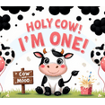 thumbnail image 3 of Cute Cow Birthday Banner for Kid's First Birthday Party Animal Theme Backdrop For Photoshoot, 3 of 8