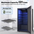 Yeego 116 Can Beverage Refrigerator Cooler, 3.1 cu.ft. Beverage Fridge with Glass Door for Home/Bar/Office, Black