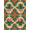 Pink Green Beige, Pattern 19, variant on ODIKA 8'x10' Washable Area Rug Botanical Frond Border Jungle Motif Exotic Watercolor Leaves Refined Structured for Dining Room, Large Office, Lounge, Non-Slip Chair-Friendly Mat