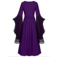 thumbnail image 3 of Enwejyy Women's Halloween Gothic Skull Lace Contrast Color Stitching Irregular Dress Plus Size, 3 of 3