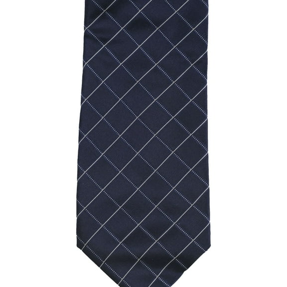 Alfani Mens Grid Self-tied Necktie, Blue, One Size