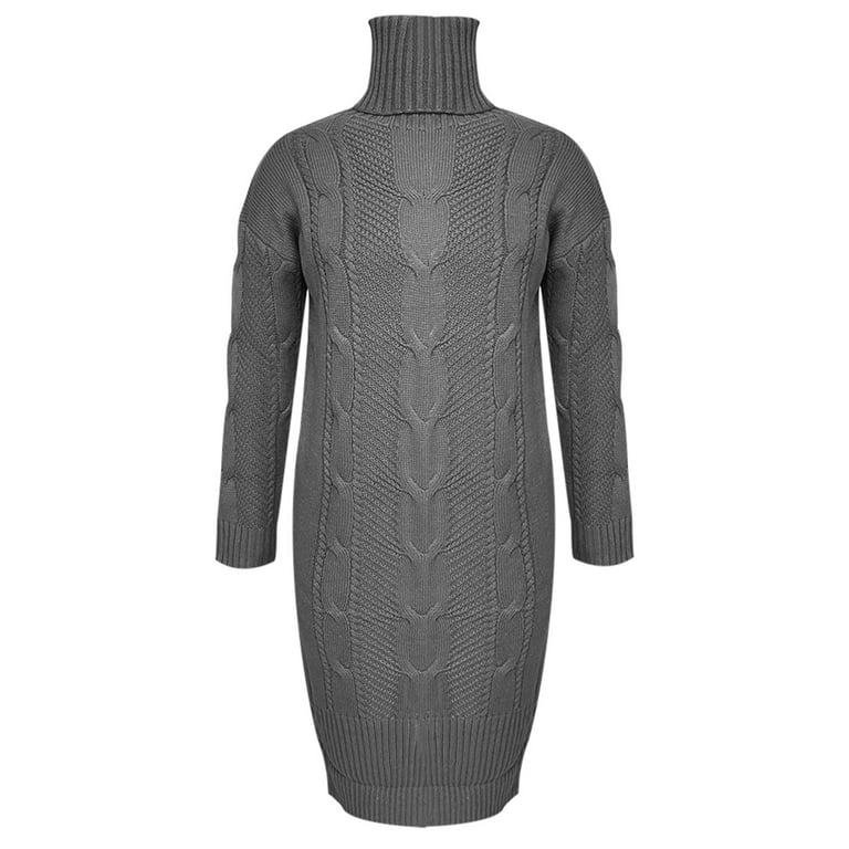 Fsqjgq Oversized Extra Long Sweaters for Women Classic Comfy Loose Lantern  Sleeve Turtleneck Sweater Dress Warm Pullover, XL - Walmart.com