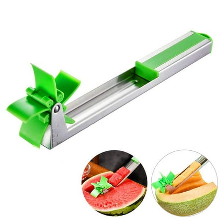 Peroptimist Watermelon Windmill Cutter Slicer, Stainless Steel Melon Cuber Knife,New Kitchen Gadgets Stainless Steel One Step Cutter Watermelon Cubes Slicer and