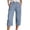 Sky Blue, variant on Teen Girls Capri Pants Plus Casual Lightweight Elastic Waist Cropped Pants Summer Trousers with Pockets, Size M, Sky Blue