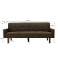 thumbnail image 4 of Convertible Sofa Bed, Multi-Function Folding Futon Couch, Modern Breathable Linen Sofa Sleeper Bed for Small Room Apartment, Fold-out Couch with Wood Legs Quickly Converts into a Bed - Brown, B3017, 4 of 10