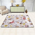 thumbnail image 2 of Dreamtimes Vintage Floral Flamingo Area Rug 72x48in Spring Flower Non-Slip Floor Carpet Comfort Floor Mats Decor for Indoor Living Dining Room and Bedroom Area, 2 of 7