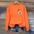 thumbnail image 5 of aohooy Halloween Women Tshirt Cute Funny Ghost Pumpkin Graphic Long Sleeve Shirt Fall Spooky Pullover Sweatshirts Tops Orange,XXL, 5 of 5