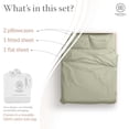 thumbnail image 3 of Threadmill Cotton Full Size Sheet Set | 100% Cotton Sheets for Full Size Bed | Damask Jacquard Full Bed Sheets Set with 16” Deep Pocket | Soft Sateen Weave 4-Piece Cooling Bedding Set | Sage Green, 3 of 9