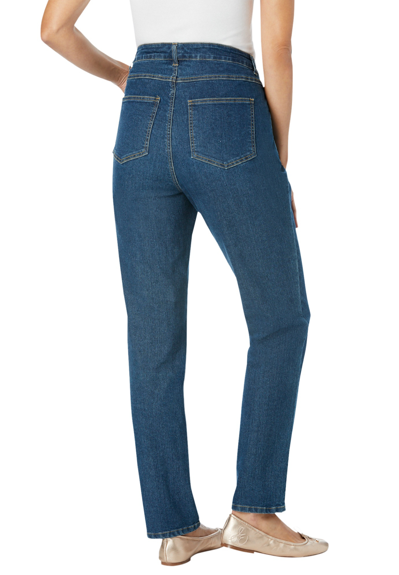 Woman Within Women's Plus Size Straight Leg Stretch Jean Jean - image 3 of 6