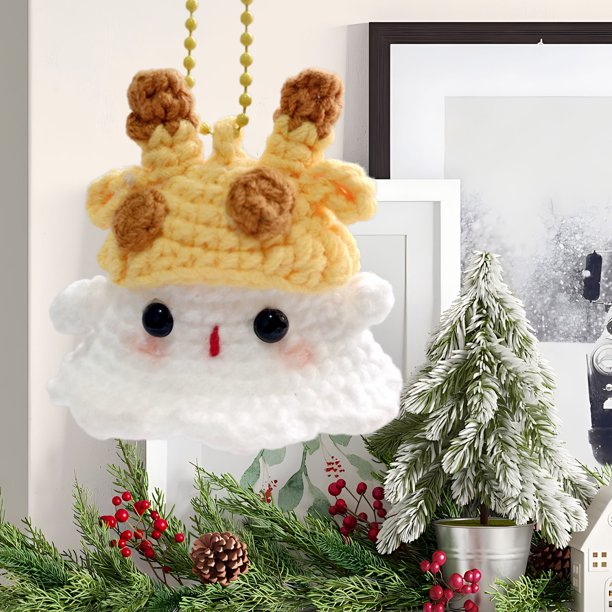 Ganfancp Fantasma Pequeño Tejido a Mano Colgante Bonito Bolsa Colgante Coche Regalo Ofertas Flash 1X Dije de Punto