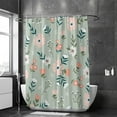 thumbnail image 2 of Coolnut Bath Shower Curtain Liners Simple Flowers Leaves 72x72in Polyester Waterproof with 12 Curtain Hooks, 2 of 6