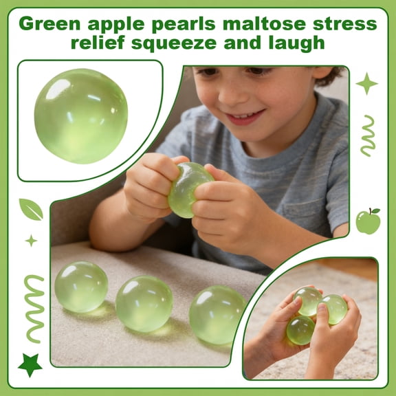 Stress Balls Fidget Toys, Silicone Sensory Fidget Squishy Stress Balls, Light Green 4 Set Desk Fidget Toys