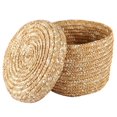 thumbnail image 1 of Cesta de almacenamiento tejida de paja de trigo Cesta decorativa rústica innovadora de color marrón natural (mediana), 1 of 4
