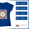 thumbnail image 6 of Better Together Women's V-Neck T-shirt Vintage Retro Boho Style 70s Floral Vibe Hippie Peace Love Friendship Bohemian Tee, 6 of 7