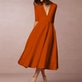 thumbnail image 7 of Guzom Wedding Guest Dresses for Women Fall- Long Sleeve Maxi Dresses V-Neck Elegant 2023 Formal Dresses Orange, 7 of 7