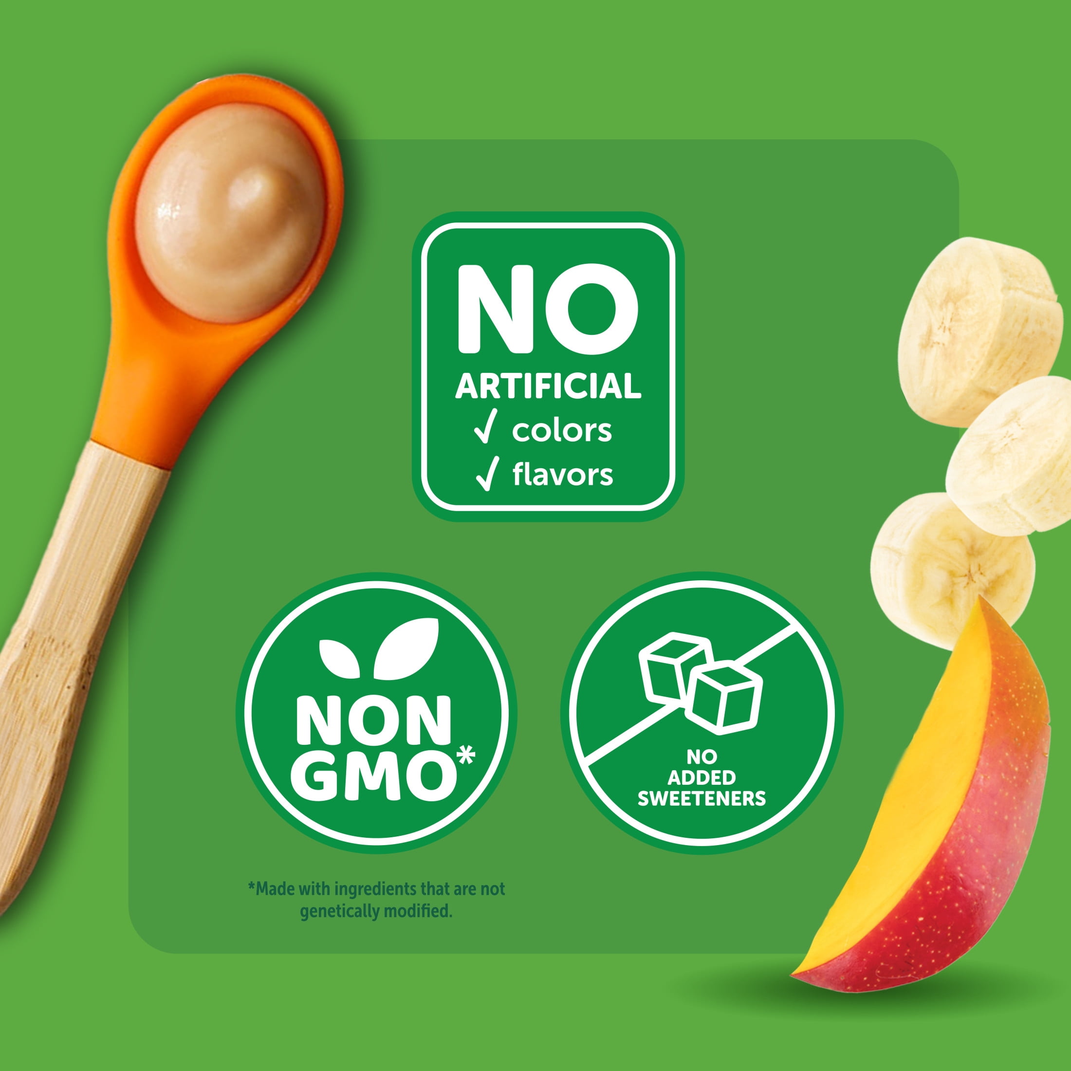 (12 pack) Beech-Nut Smoothie + Prebiotics for Toddlers, Banana Mango Psn Fruit & Yogurt, 3.5oz Pouch