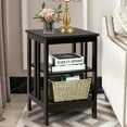 thumbnail image 3 of Topbuy 2PCS 3-tier Side Table Nightstand Sofa End Table Storage Display Shelf Espresso, 3 of 10