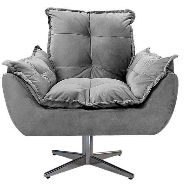 Sillón Odette B base de metal - Gris oscuro WEIK Odette