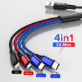 thumbnail image 2 of Cable USB tipo C 4 en 1 3 en 1 para iPhone 14 13 12 11 Pro Max 3 en 1 2 en 1 Cable de carga Cable Micro USB para Huawei Samsung Xiaomi Tan Jianjun unisex, 2 of 2