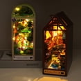 thumbnail image 3 of Soporte para libros de cabaña de bricolaje, modelo de casa tridimensional ensamblado a mano, juguete para niños, regalo de cumpleaños luminoso, 3 of 6