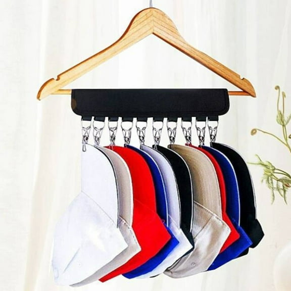 KEINXS Hat Organizer Holder for Hanger,Hat Storage for Room & Closet, 10 Large Holder Clips to Hang Hats, Caps, Beanie & Accessories
