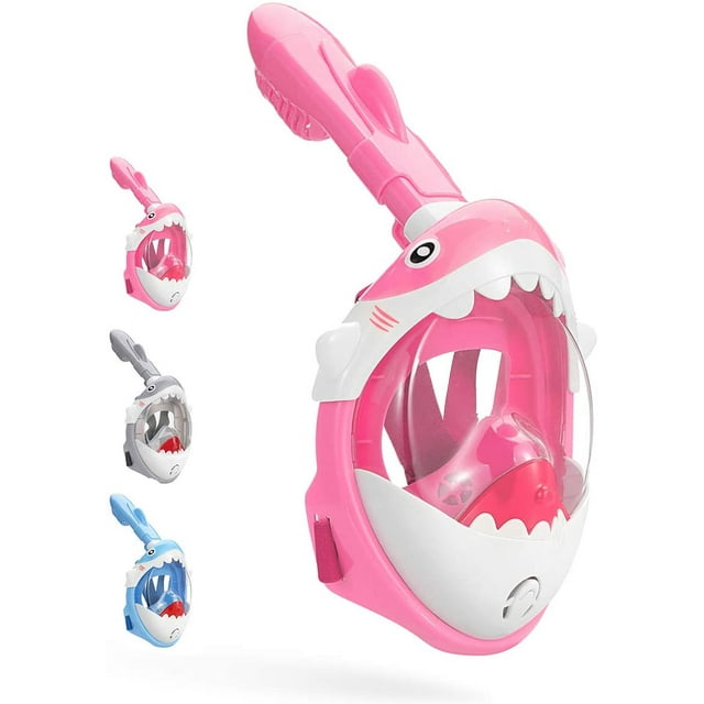 Masque Intégral de Plongée en Apnée pour Enfants - Masque de Snorkeling pour Enfant HD Vue Marine Anti-Buée Anti-Fuite