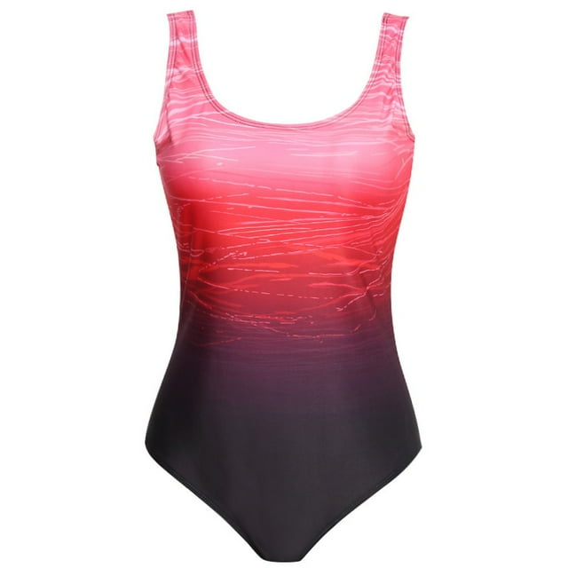 baikeli Maillot de Bain une Pièce pour Femme, Col Ras du Cou, Surf, Athlétique, Extensible, Maillot de Bain Modeste, Contrôle du Ventre, Couverture Complète, Tenue de Plage, Rose, TG