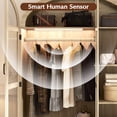 thumbnail image 6 of Blotout Arched Glass Doors Armoire Wardrobe Closet with LED Light, 75" Tall Armoire Closet with Drawer & Hanging Rod, Large Clothes Organizer Display Storage Cabinet for Bedroom, 6 of 10