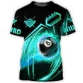 thumbnail image 3 of Camiseta de fitness con estampado 3D de billar y snooker para hombre, ropa de gimnasio, ropa de calle de moda, divertida camiseta unisex de manga corta, 3 of 5
