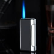 Direct Blue Flame Windproof Lighter, Metal Blue Flame Refillable Torch Lighter, Butane Adjustable