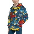 thumbnail image 2 of Kll Unisex Kids Boys Girls Hooded Pocket Pullover Hoodies-Vehicles Cartoon With Funny Drivers, 2 of 9