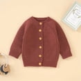 thumbnail image 4 of Splozh Girls Long Sleeve Cardigan Kids Casual Open Front Chunky Sweater Fall Outerwear School Cardigan,Red,12-18 Months, 4 of 9