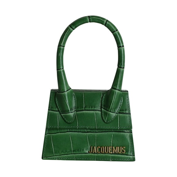 Pre-Owned Jacquemus Croc Embossed Le Chiquito Mini Bag in Green Leather