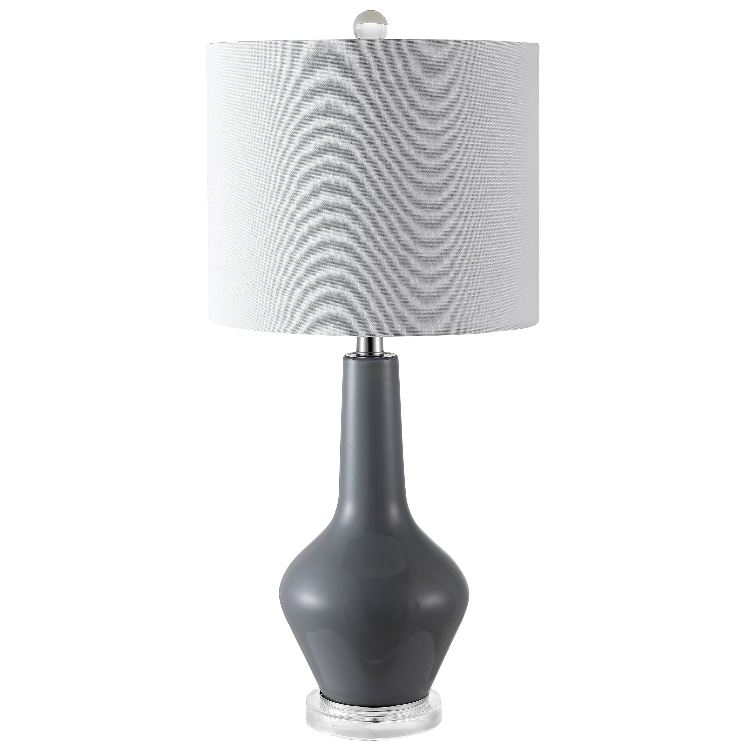 SAFAVIEH Velor 24 in. H Modern Glass Table Lamp, Smoked Grey