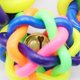 thumbnail image 3 of Pet Dog Toys Puppy Cat Colorful Rubber Training Chew Ball Bell Squeaky Sound Toy Dog Ball, 3 of 4