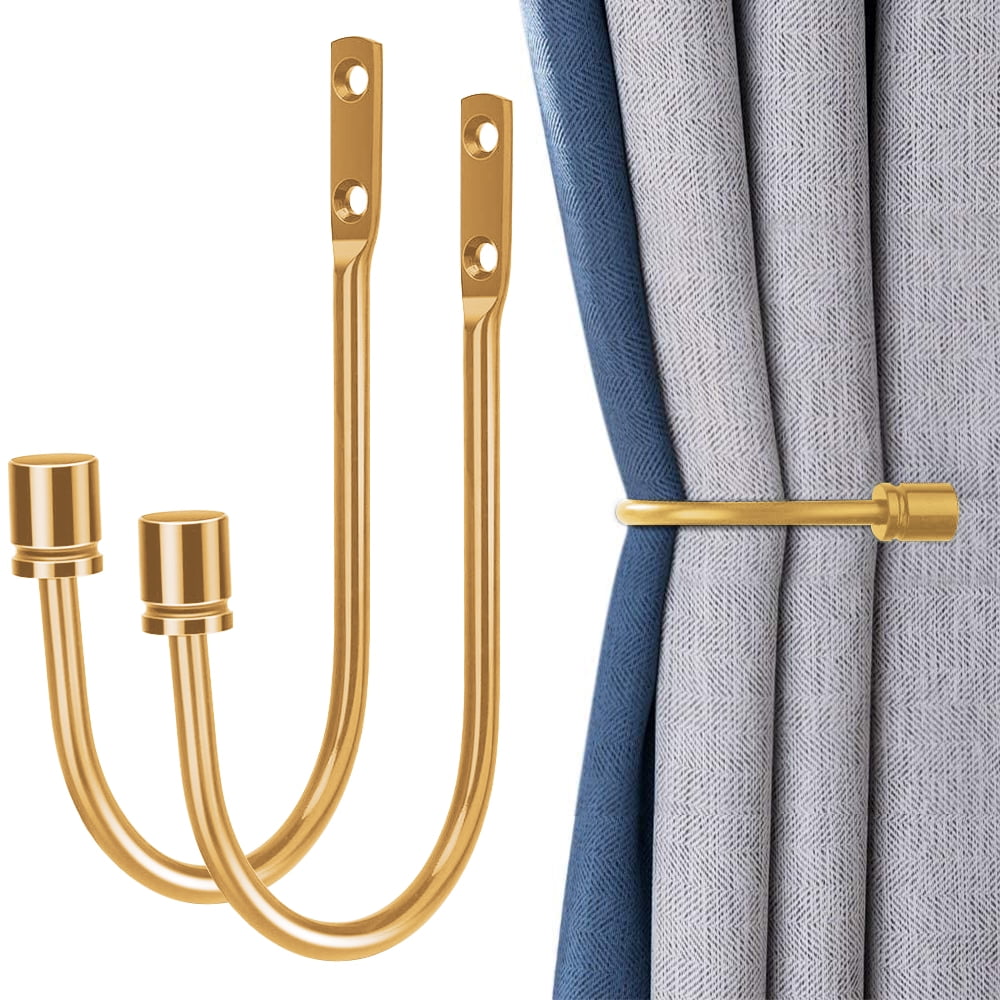 1/2X Curtain Holdback Metal Leaf U Shaped Wall Tie Back Hook Hanger Holder Decor 