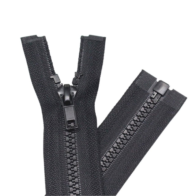 YaHoGa 2 cremalleras separadoras #5 de 31 pulgadas para coser abrigos, chaquetas, cremalleras de plástico moldeado negro a granel (31 pulgadas, 2 unidades)