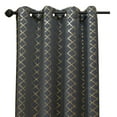 thumbnail image 2 of Blackout Curtain Panel Contemporary Moroccan Foil Printed 54"x84" Decorative Grommet Single Window Treatment Natalie, Dark Grey / Gold, 2 of 2