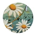 thumbnail image 2 of PIKWEEK  Round Fitted Tablecloth Music Note Daisy Flower Table Cloth with Elastic Edged Waterproof Wipeable Round Table Cover for Patio Parties Outdoor Decor, 2 of 7