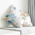 thumbnail image 4 of Throw Pillow Covers 26x26 Inch, Beach Coastal Decorative Pillow Cases for Couch Sofa Bed, Summer Nautical Coral Shell Botanical Cotton Linen Square Home Decor Pillowcases with Hidden Zipper, 4 of 7
