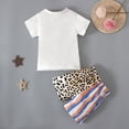 thumbnail image 5 of Odeerbi Baby Girls Boys Clothes Baby Outfits Shirts Sets Toddler Independence Day 2025 Fashion Stripe Leopard Print Short Sleeve Shorts Pants Suit, 5 of 8