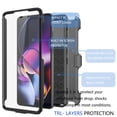 thumbnail image 3 of For Motorola Moto G Stylus 5G 2024 Case, Takfox Heavy Duty Rugged Defender Full Body Protection Phone Case Cover with Swivel Belt Clip Holster & Built in Screen Protector - Black, 3 of 8