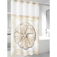 thumbnail image 4 of Sand Dollar Coastal No Hook Shower Curtain Waterproof, Bathroom Curtains with Snap in Liners and See Through Top Window, Summer Beach Beige Ocean Hotel Style Bathtub Curtains Shower 36"Wx78"L, 4 of 8