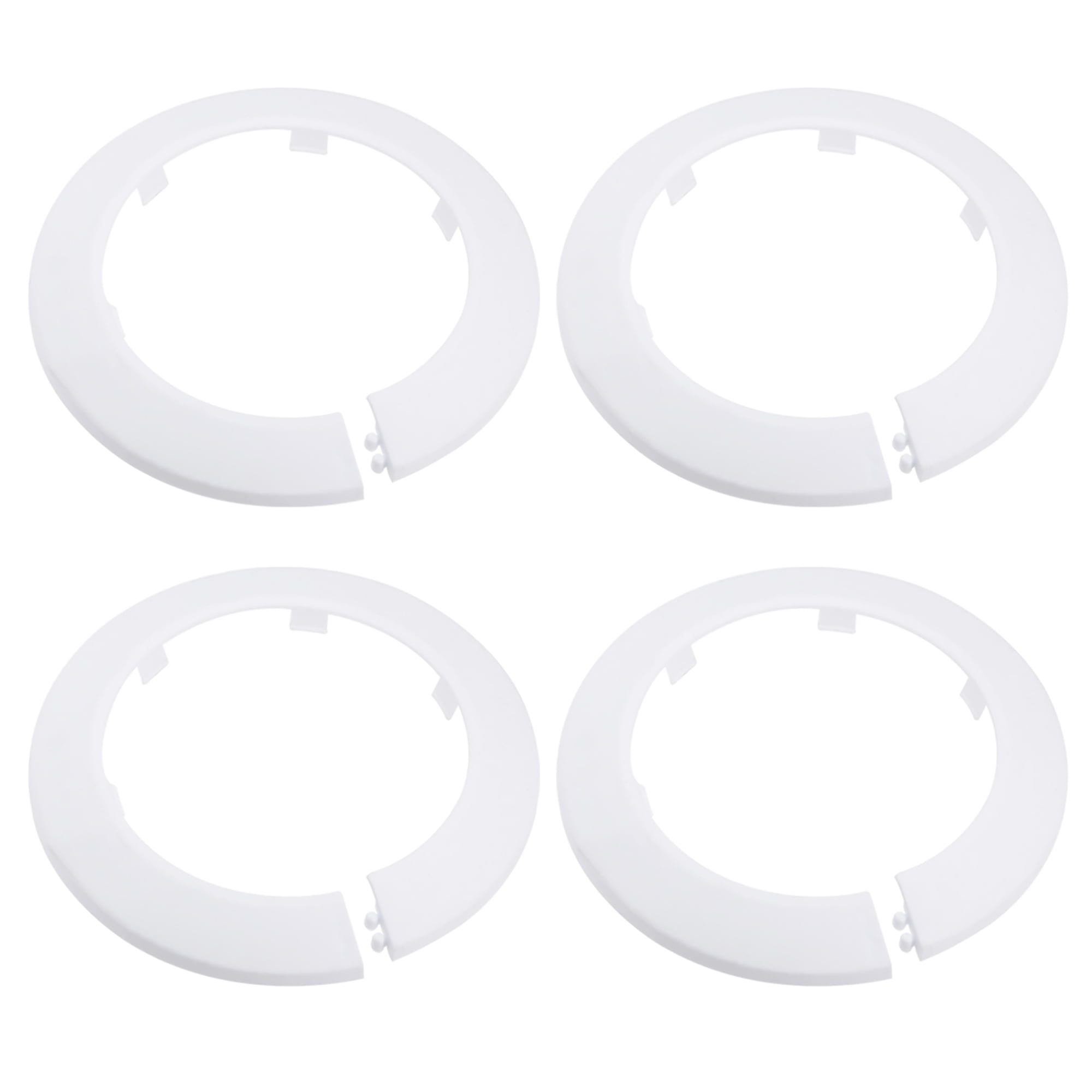 Uxcell 89mm PP Plastic White Water Pipe Cover Decoration 4 Pack