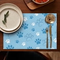 thumbnail image 5 of Blue Dog Paw Footprint Summer Placemats Table Placemats Set Of 4-Linen Kitchen Washable Placemats Table Mats 11.8"x17.7"Non-Slip Heat Resistant, 5 of 6