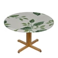 thumbnail image 3 of JEUXUS  Leaf Green Round Tablecloth Reusable Circle Table Cover Washable Circle Table Cloth for Kitchen Dining Room Picnic Patio Wedding Party White, 3 of 7