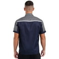 thumbnail image 2 of HULIJA Men's Short Sleeve Mechanic Labor Work Shirt Front Zip Industrial Uniform Workshop Factory Gray&Navy Blue 165/M, 2 of 7