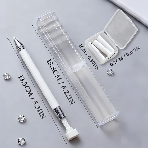 Diamond Art Refillable Wax Pen Automatic with Push Mechanism for Rhinestones and Beads, Diamond Art Accessories and Tools for Nail Diy Crafts